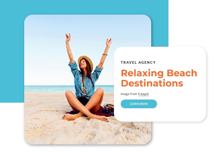 Relaxing beach destinations One Page Template