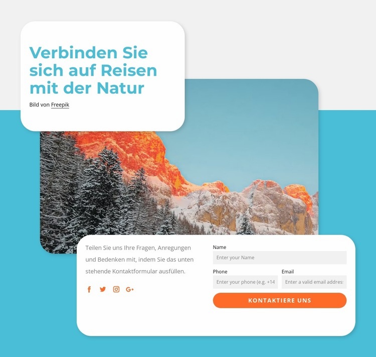 Naturorientiertes Reisen Landing Page