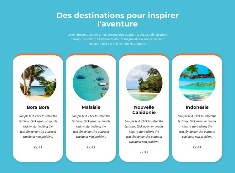 Activités d'aventure en plein air Modèles de constructeur de sites Web