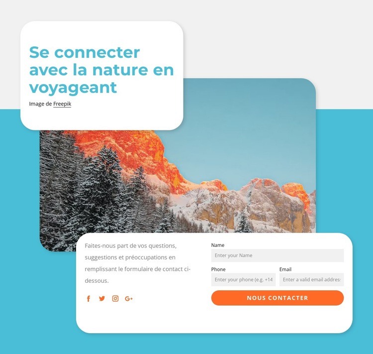 Voyage nature Créateur de site Web HTML