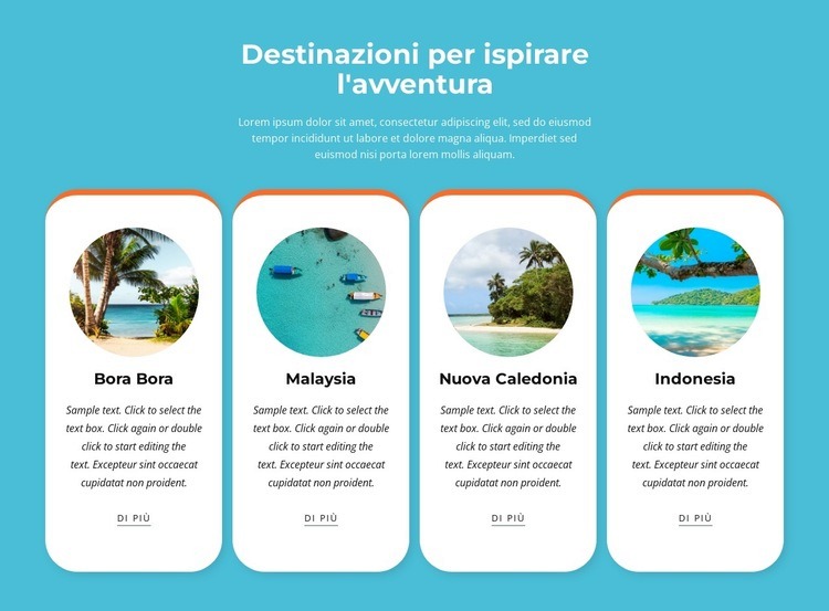 Attività avventurose all'aperto Mockup del sito web