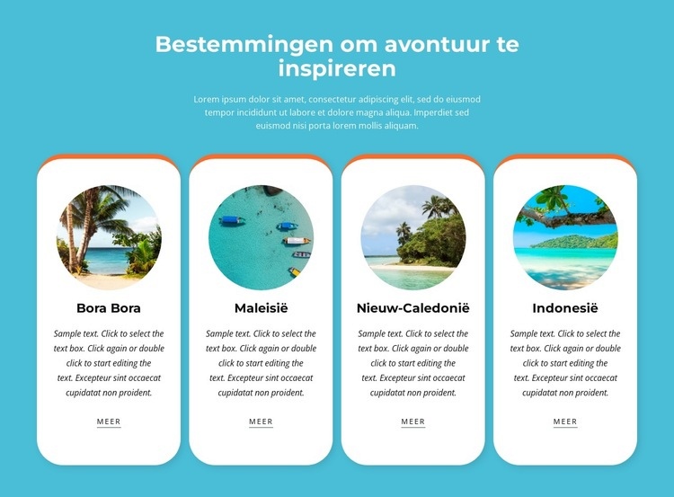 Avontuurlijke buitenactiviteiten Website ontwerp