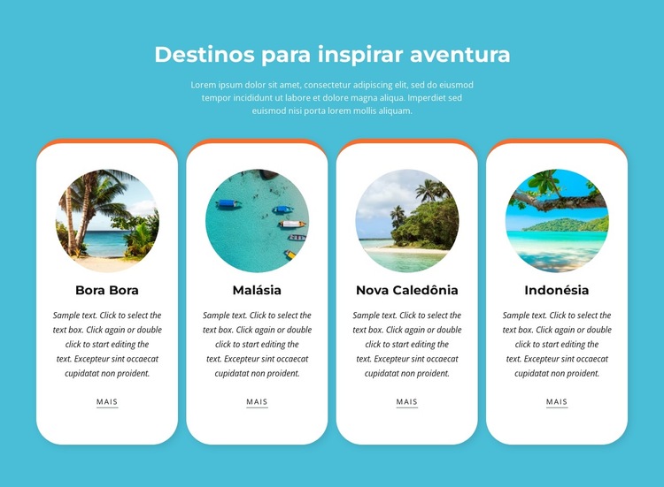 Atividades de aventura ao ar livre Modelo de site