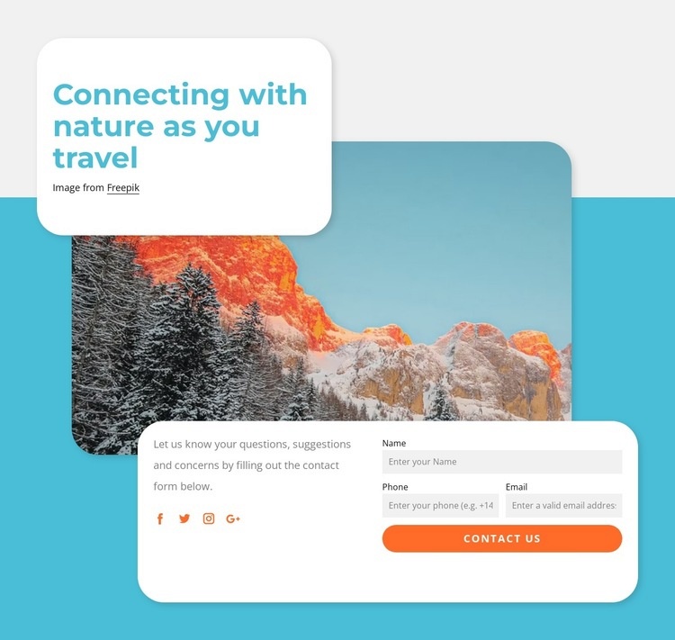 Naturorienterade resor Html webbplatsbyggare