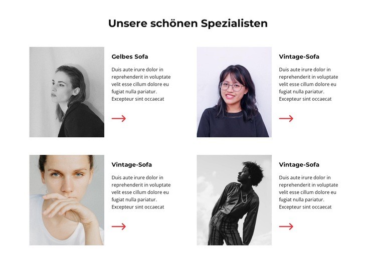 Unsere schönen Spezialisten HTML Website Builder