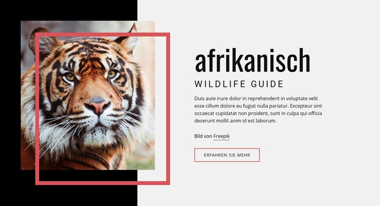 Afrikanischer Wildtierführer Website design