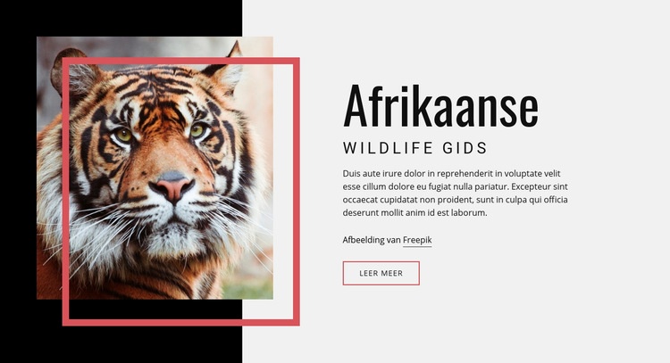 Afrikaanse natuurgids Sjabloon voor één pagina