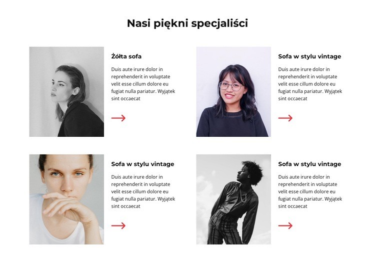 Nasi piękni specjaliści Projekt strony internetowej