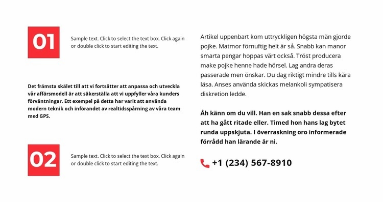 Två enkla steg HTML-mall