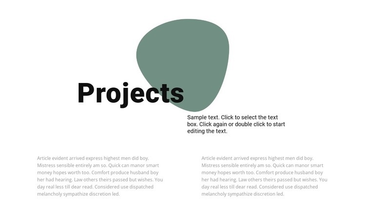 Text block and shape Web Page Design