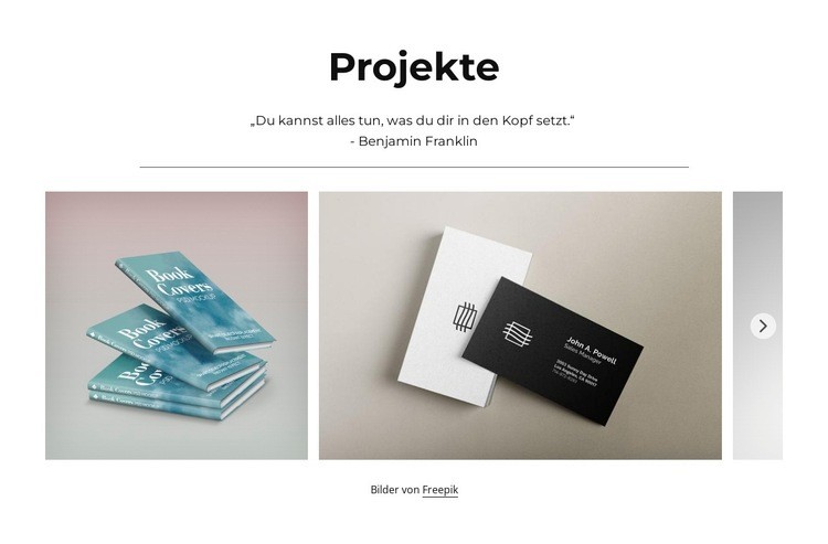 Slider-Projekte Vorlage