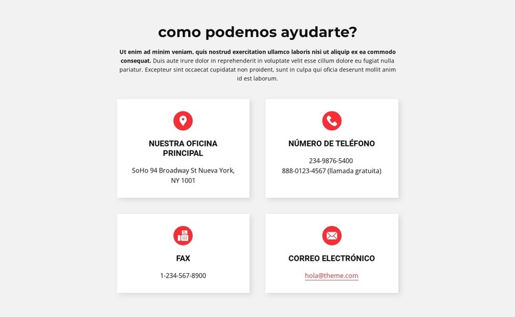 contactos de nuestra oficina Plantilla CSS