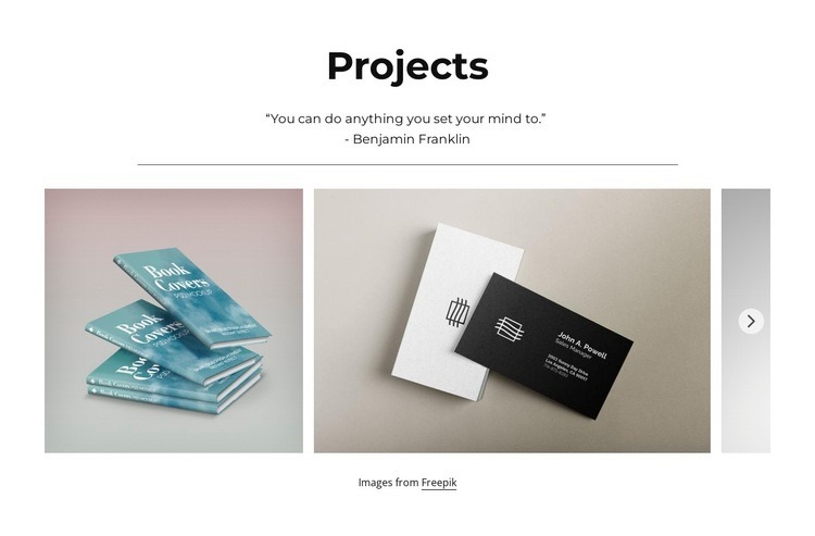 Slider projects Homepage Design