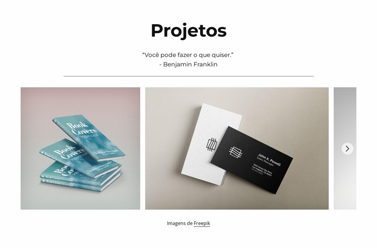 Projetos de controle deslizante Landing Page