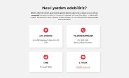 Ofisimizin Iletişim Bilgileri - Şablon HTML5, Duyarlı, Ücretsiz