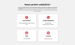 Ofisimizin Iletişim Bilgileri Için Duyarlı Web Şablonu