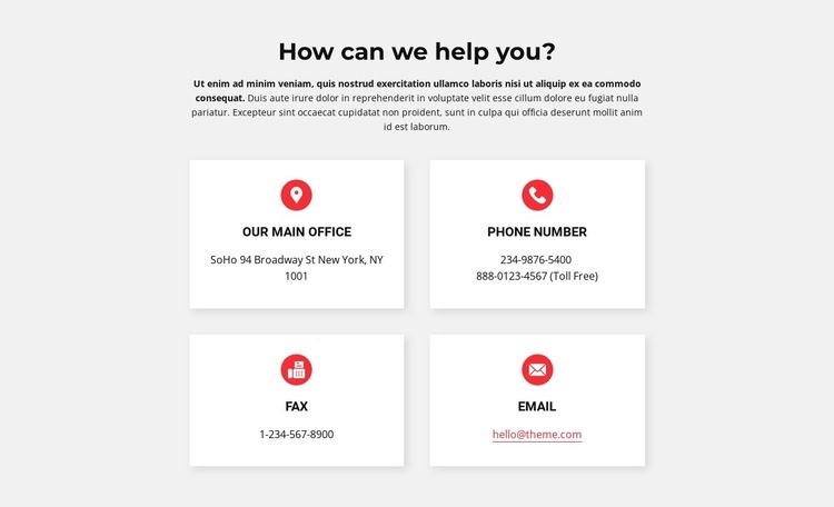 Contacts of our office Webflow Template Alternative