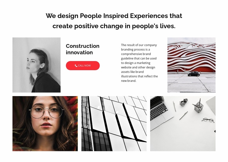 Gallery with office photos Landing Page