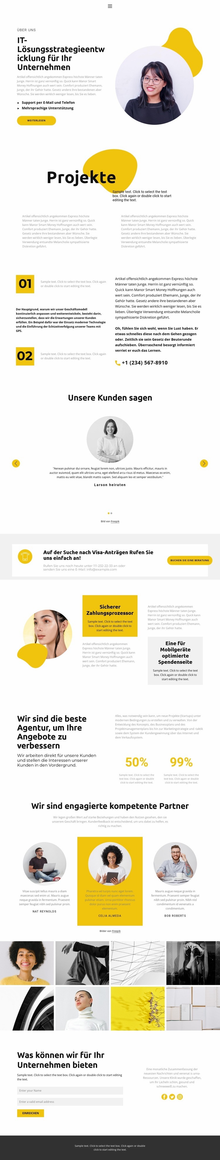 Designprojekt Website Builder-Vorlagen