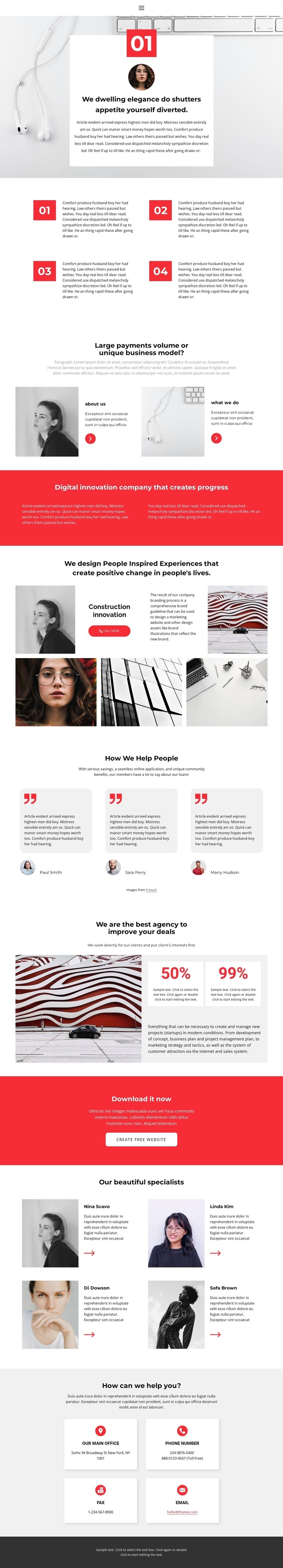 Business from the start Homepage Design