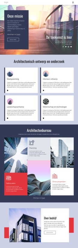 Pagina-HTML Voor Dynamisch Architectonisch Ontwerp
