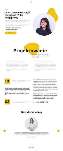 Projekt projektowy Szablon CSS