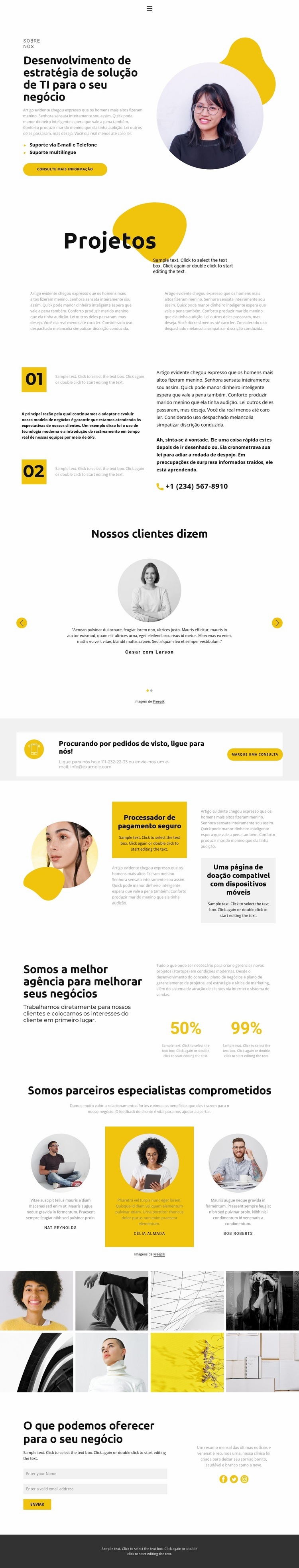 Projeto de design Design do site