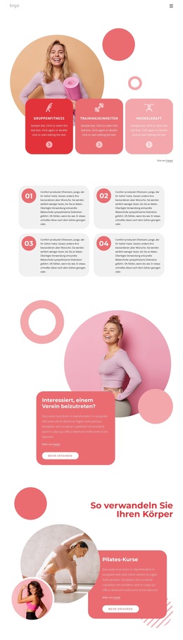 Gruppenfitnesskurse Und Mehr – Funktionales WordPress-Theme