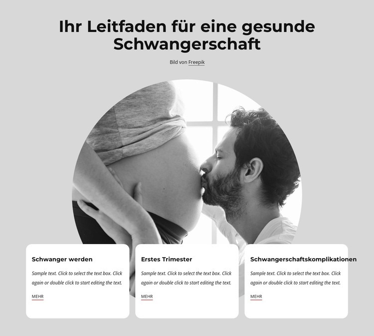 Gesunde Schwangerschaft Landing Page