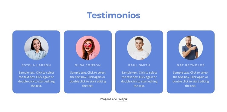 Testimonios en repetidor de red Creador de sitios web HTML