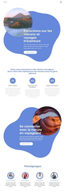 Expéditions Et Visites De Volcans Actifs - Modèle HTML5 Réactif