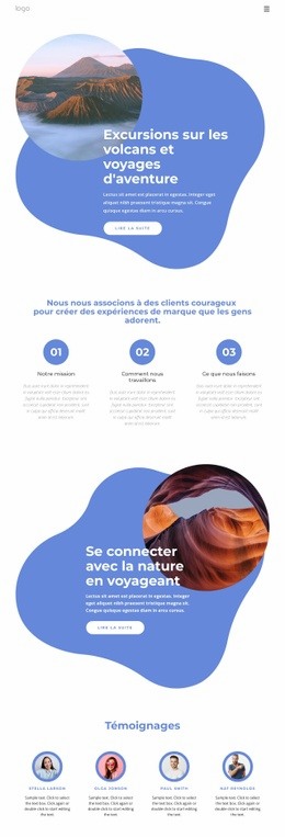 Expéditions Et Visites De Volcans Actifs Modèles Html5 Réactifs Gratuits