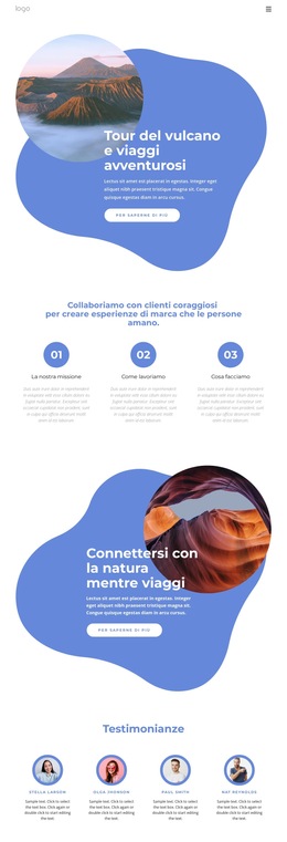 Spedizioni E Tour Ai Vulcani Attivi - Modello Di Sito Web Semplice