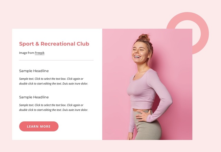 Sport and recreational club CSS Template