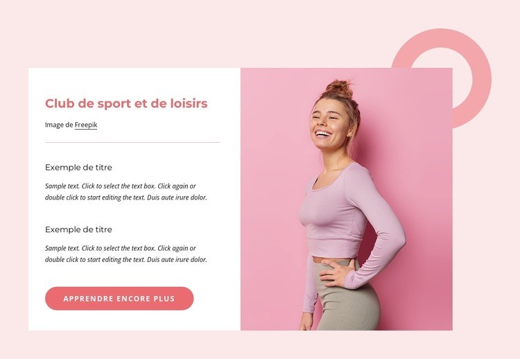 Club sportif et récréatif Conception de site Web