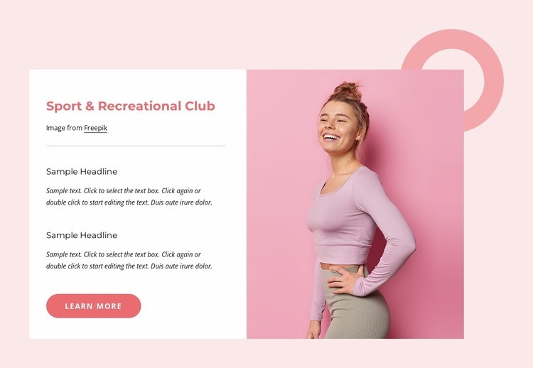 Sport and recreational club Homepage Design