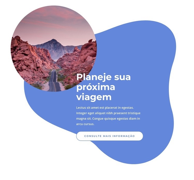 Planeje sua próxima viagem Construtor de sites HTML