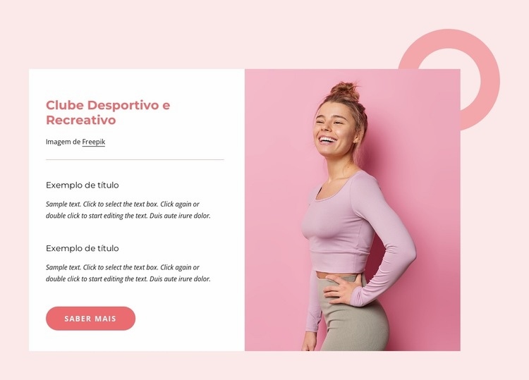 Clube desportivo e recreativo Landing Page