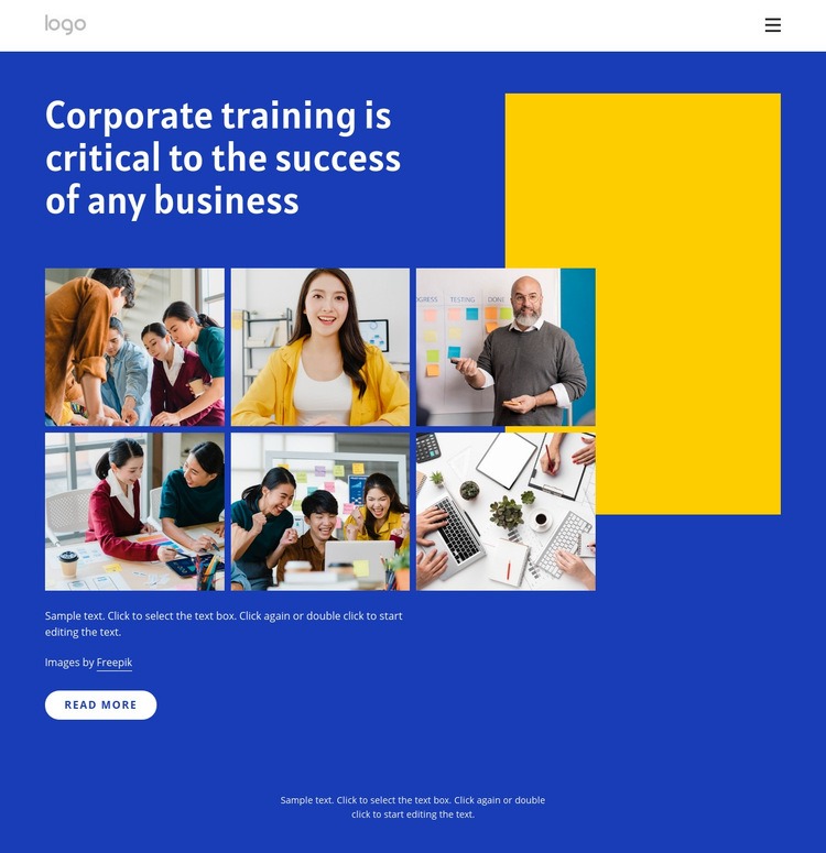 Corporate trainings Elementor Template Alternative