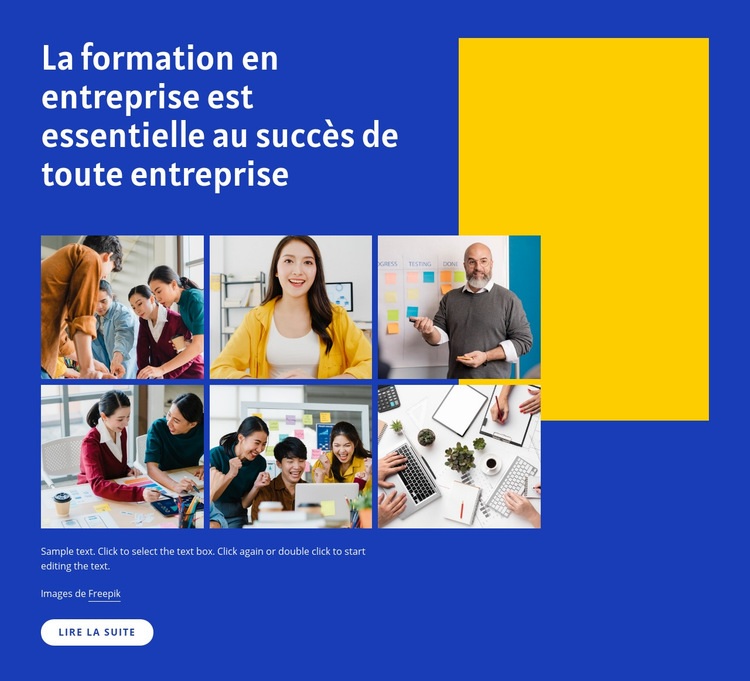 Formations en entreprise Modèles de constructeur de sites Web