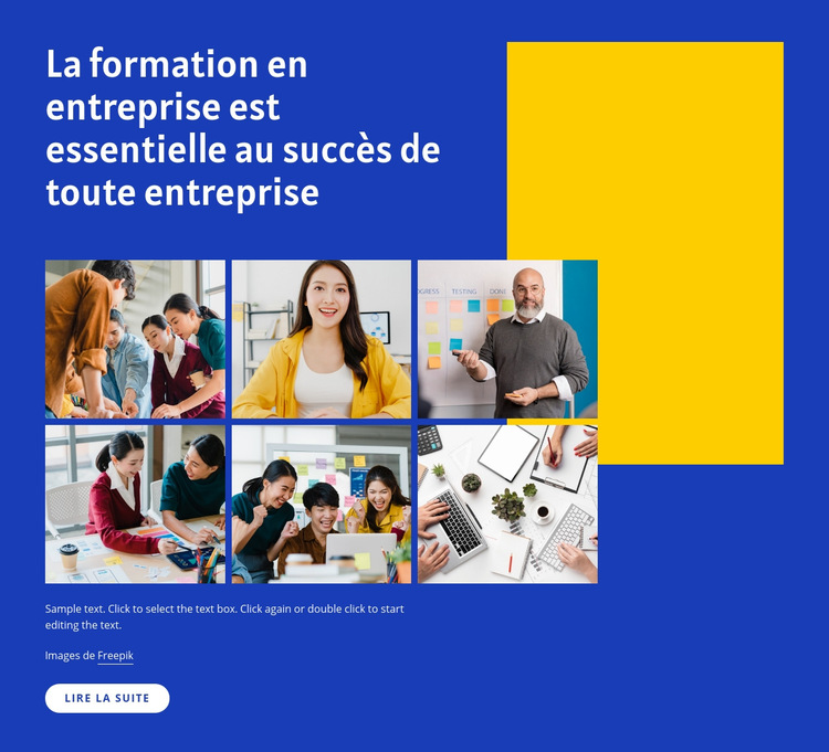 Formations en entreprise Modèle de site Web