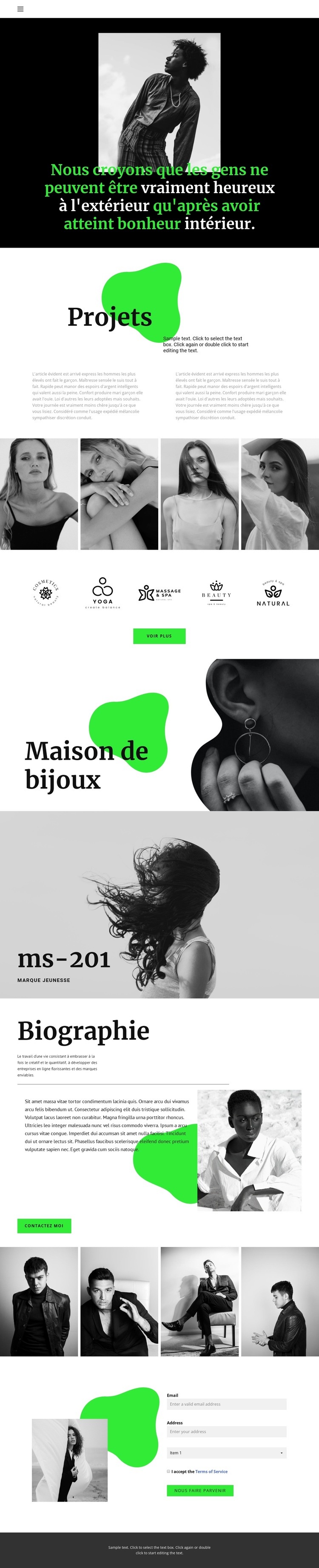 Collaboration de marque Page de destination