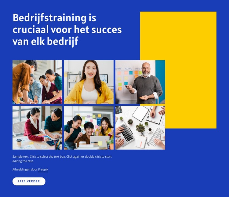 Zakelijke trainingen Website mockup