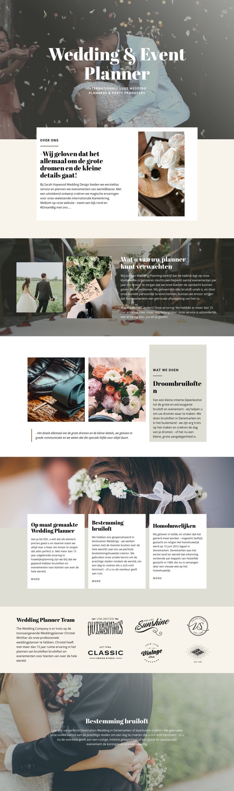 Grootste droomhuwelijk Website ontwerp