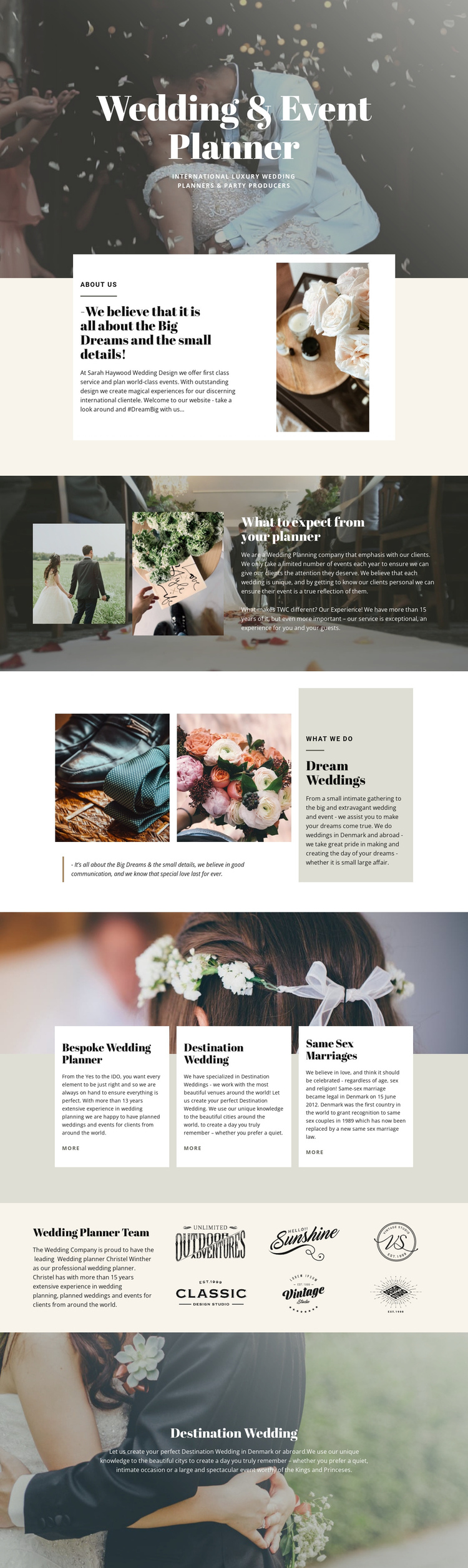 Biggest dream wedding One Page Template