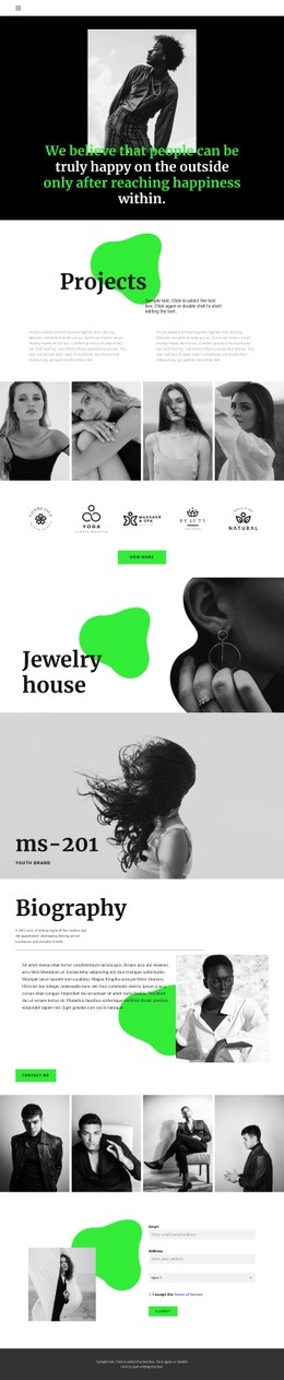 Biography Web Page Designs | Nicepage