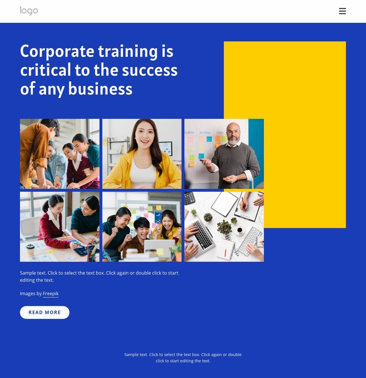 Corporate trainings Web Page Design
