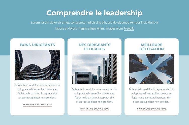 Comprendre le leadership Maquette de site Web