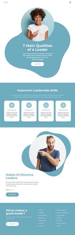 7 Main qualities of leader - Html Code Example by Nicepage