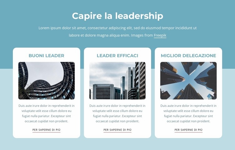 Capire la leadership Mockup del sito web